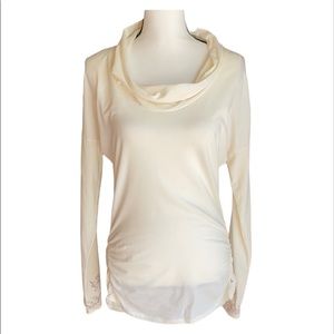 Aneka New Balance Cowlneck Longsleeve Ivory Top M